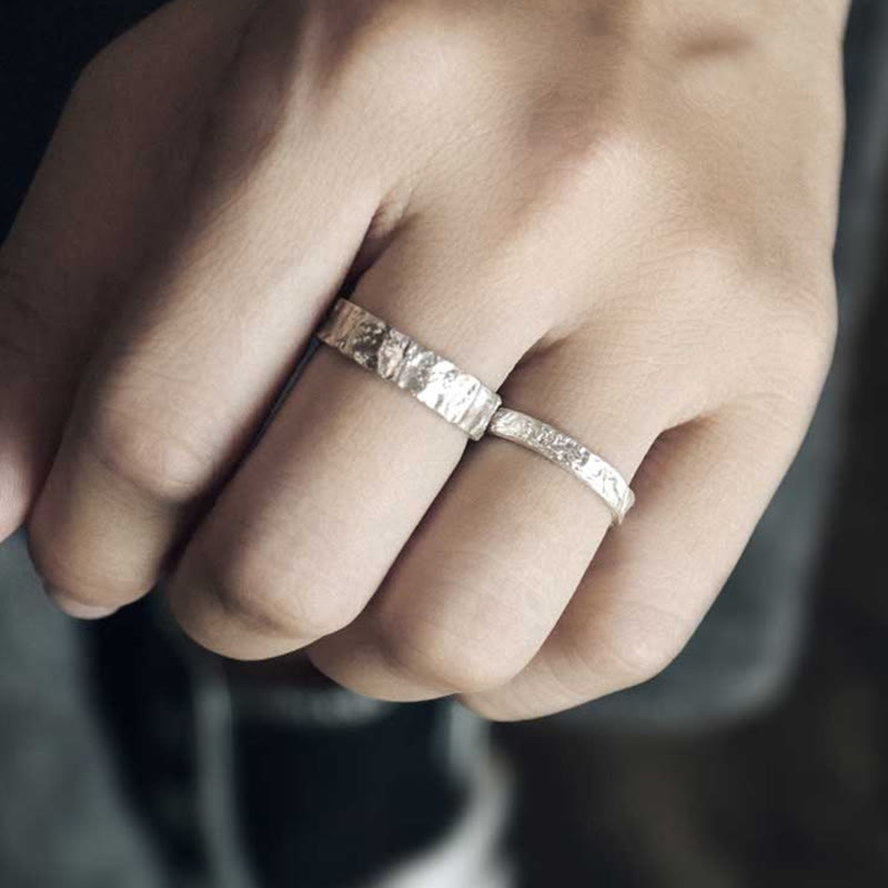 925 Sterling Silver Simple Design Blessing Couple Ring - image 11
