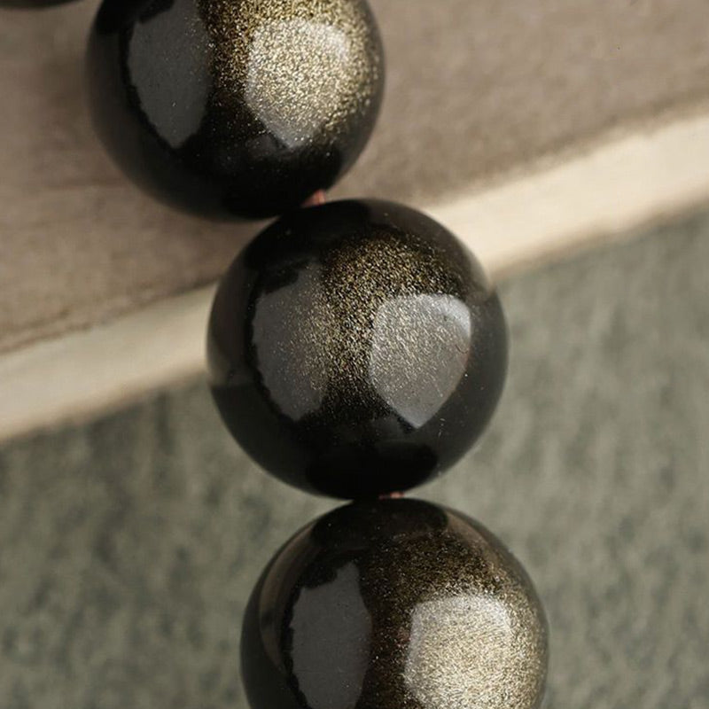Buddha Stones Gold Sheen Obsidian Silver Sheen Obsidian Lovely Paw Lucky Cat Protection Bracelet - image 8
