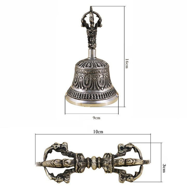 Buddha Stones Tibetan Meditation Bell and Vajra Dorje Copper Decoration Set - image 27