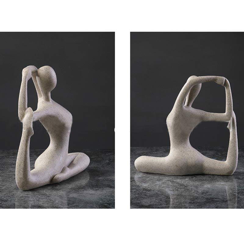 Abstract Yoga Meditating Exercise Resin Spiritual Figurine Sculpture Desk Decoration - image 4
