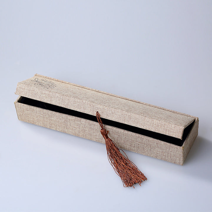 Buddha Stones Lotus Pattern Jewelry Storage Box Gift Box Tassels - Necklace Box (240*60*38mm) - image 10