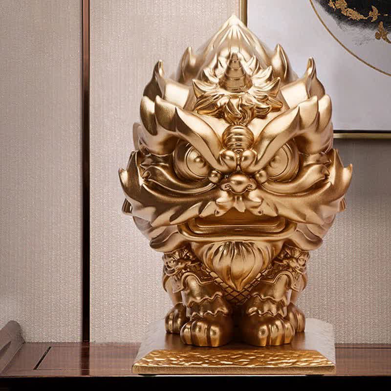 Lion Statue Strength Resin Home Office Decoration - Gold - image 1