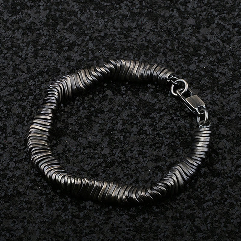 Buddha Stones 925 Sterling Silver Vintage Twisted Design Wealth Healing Chain Bracelet - 18.5-19.5cm - image 0