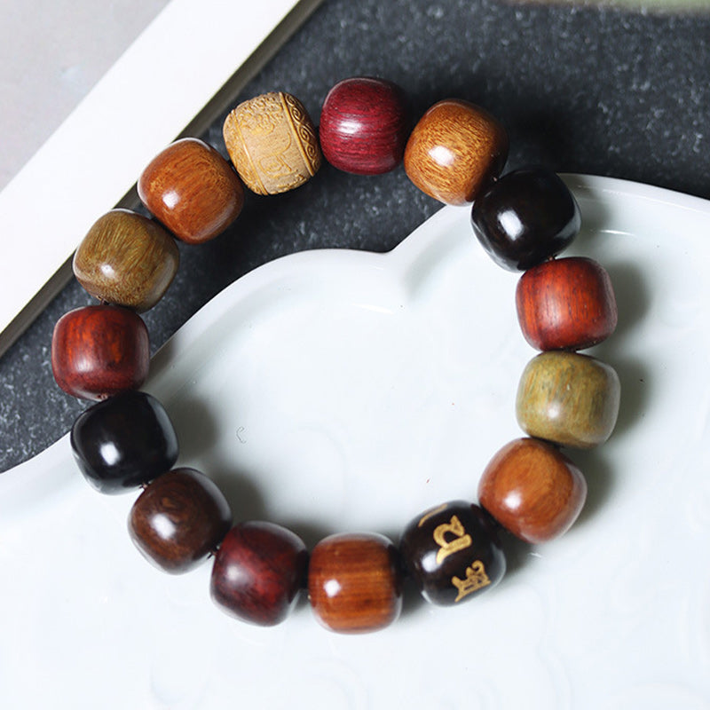 Buddha Stones Tibet Various Wood Om Mani Padme Hum Purity Bracelet