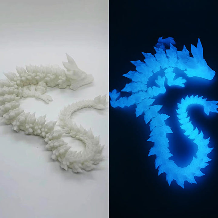 Feng Shui Dragon Luminous 3D Printed Dragon Luck Success Home Decoration - Luminous Blue Dragon 60cm - image 17