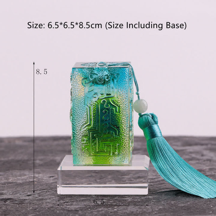 Feng Shui Handmade Liuli Crystal Art Piece Home Office Decoration - Large - Crystal Base - image 13