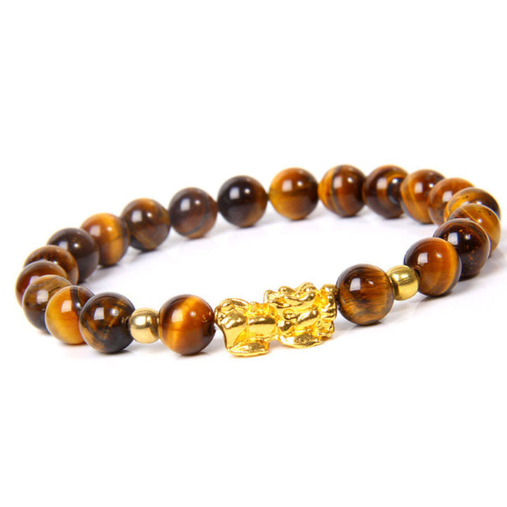 Buddha Stones FengShui Lucky Pixiu Obsidian Wealth Bracelet - image 6