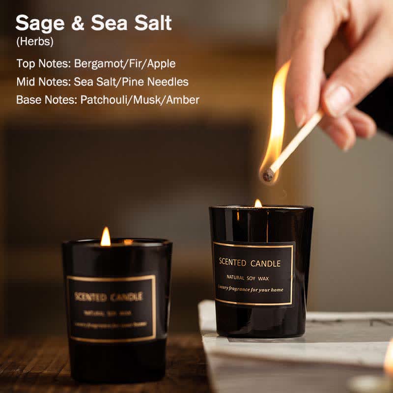 Blue Bell Pear Freesia Fragrance Meditation Prayer Scented Aromatherapy Soy Wax Candle - Sage & Sea Salt (Herbs) - image 8