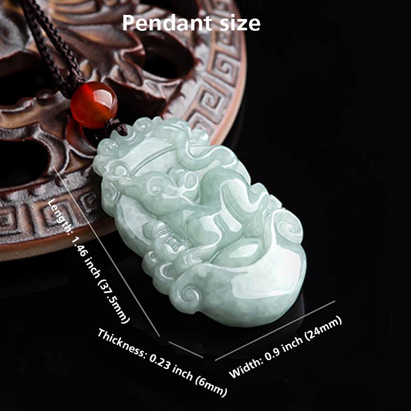Buddha Stones Natural Jade 12 Chinese Zodiac Sucess Pendant Necklace - image 4