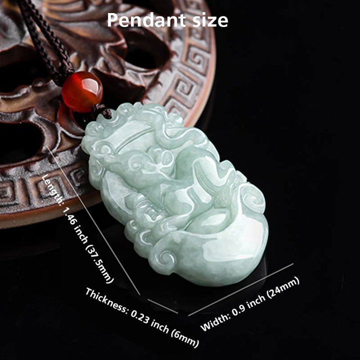 Buddha Stones Natural Jade 12 Chinese Zodiac Sucess Pendant Necklace - image 4