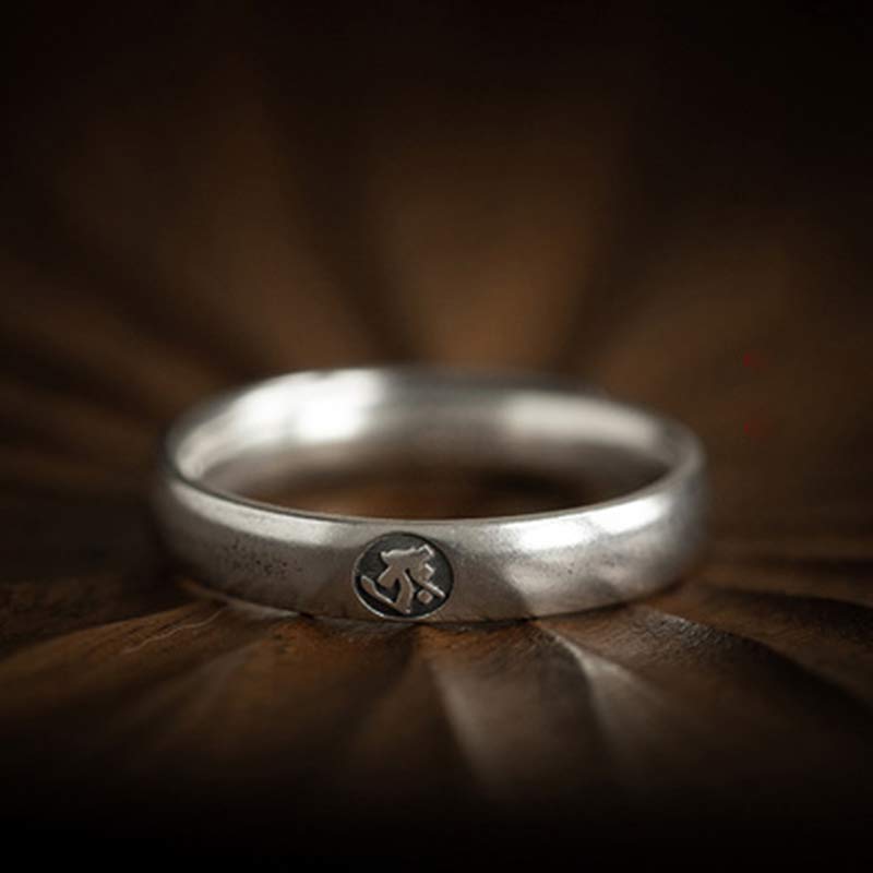 Buddha Stones 925 Sterling Silver Chinese Zodiac Natal Buddha Blessing Couple Ring - image 11