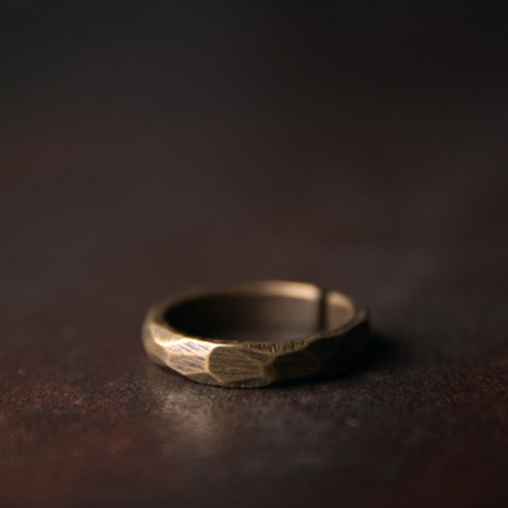 Buddha Stones Tibetan Simple Design Copper Wealth Ring - image 8