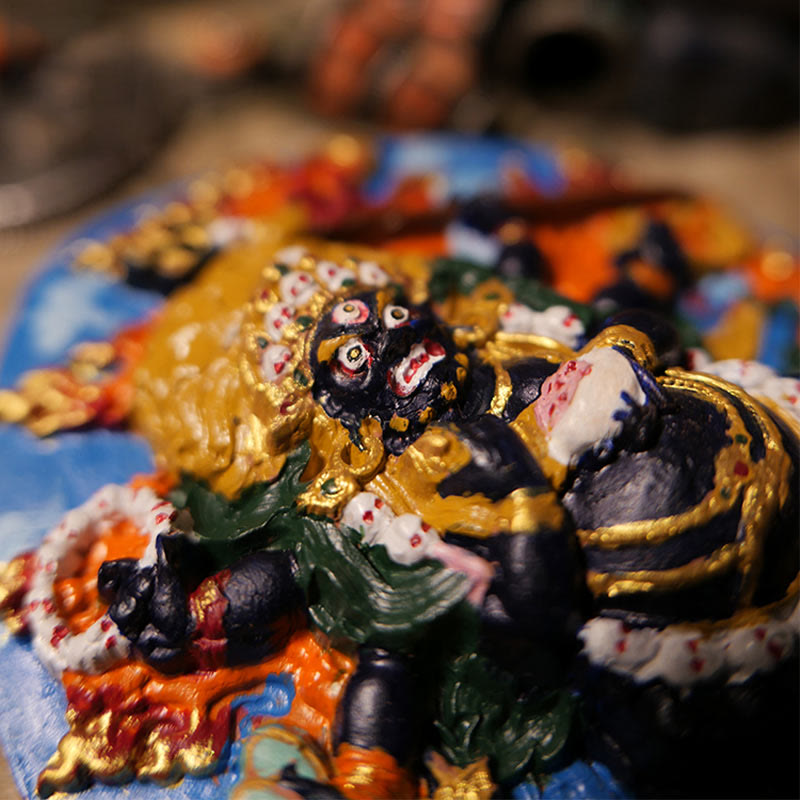 Buddha Stones Mini Daikokuten God of Wealth Buddha Tibet Clay Serenity Home Decoration - image 1