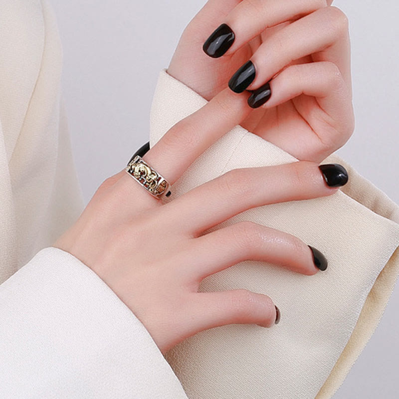 925 Sterling Silver PiXiu Luck Wealth Adjustable Ring - image 7