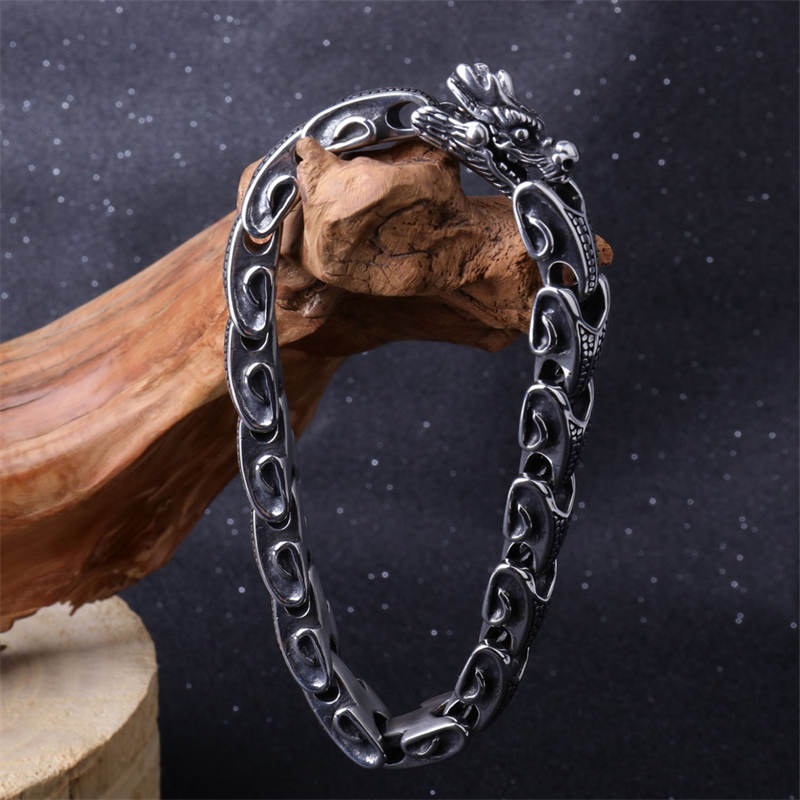 Dragon Titanium Steel Luck Bracelet Bangle - image 2