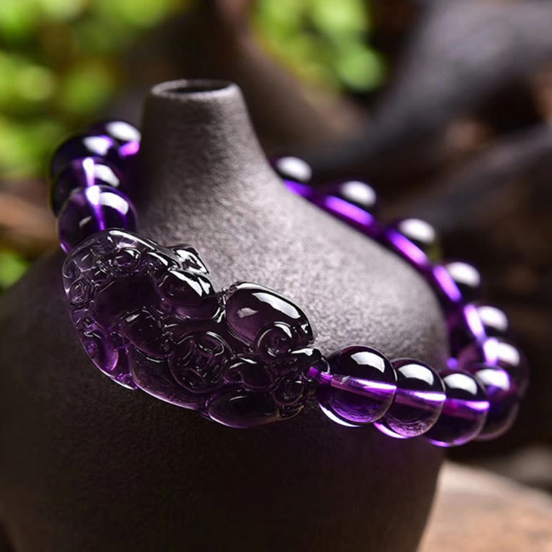 Buddha Stones Feng Shui Amethyst Fortune Wealth Bracelet - image 4