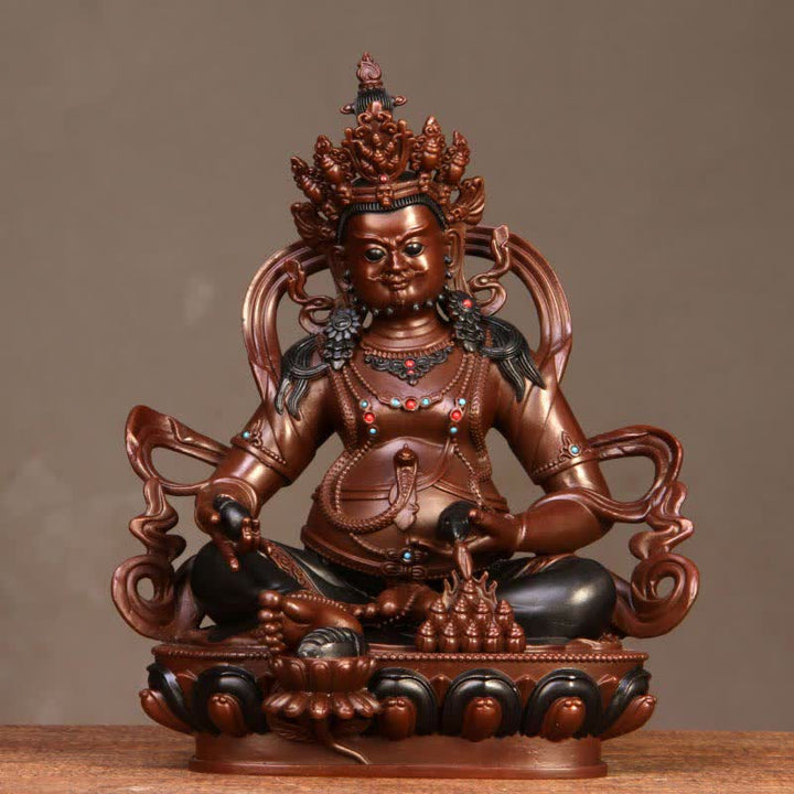 Yellow Jambhala Bodhisattva Figurine Compassion Copper Statue Home Office Decoration - image 0