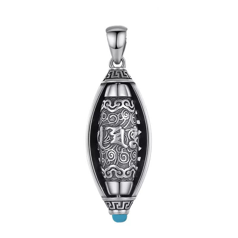 Buddha Stones Tibet Om Mani Padme Hum Protection Necklace Rotatable Pendant - image 8