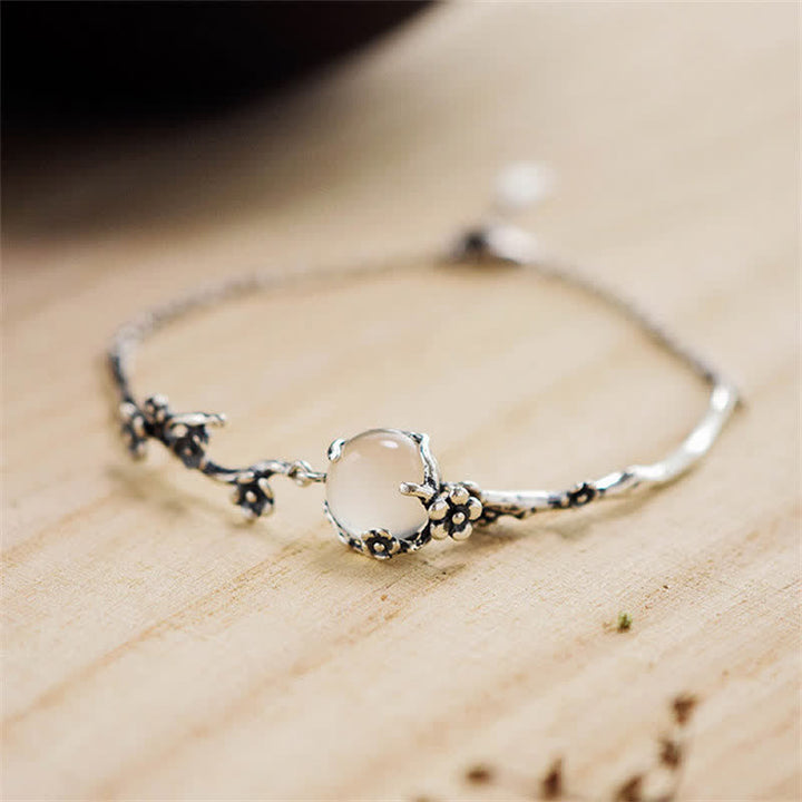 Buddha Stones "Sending Grace and Harmony"Plum Blossom Chalcedony Bracelet Includes Gift Message Card - image 9