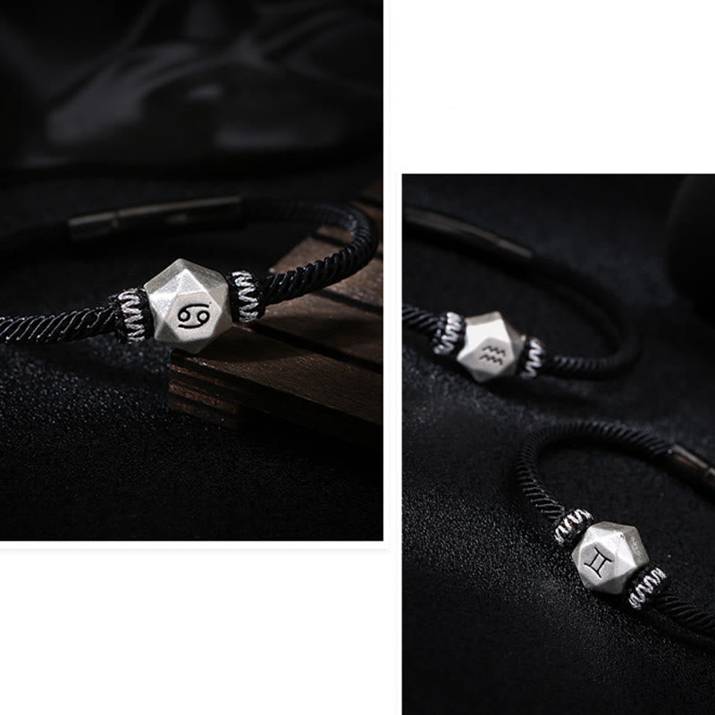 Buddha Stones 999 Sterling Silver 12 Constellations of the Zodiac Protection Handmade String Bracelet - image 22