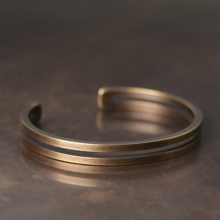 Buddha Stones Rustic Copper Luck Viking Cuff Bracelet - image 2