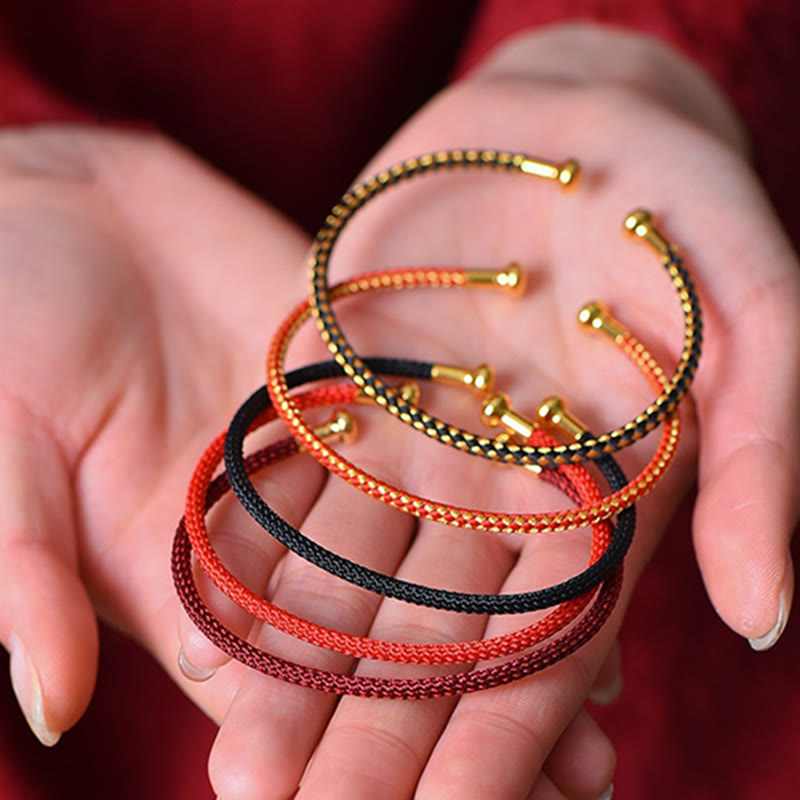 Buddha Stones Simple Design Handmade Luck Braid String Cuff Bracelet - image 1