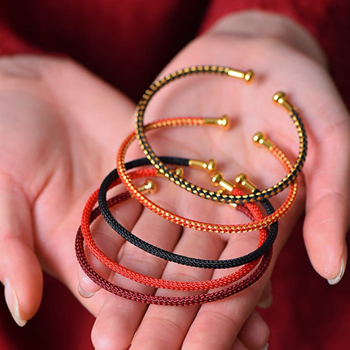Buddha Stones Simple Design Handmade Luck Braid String Cuff Bracelet - image 1