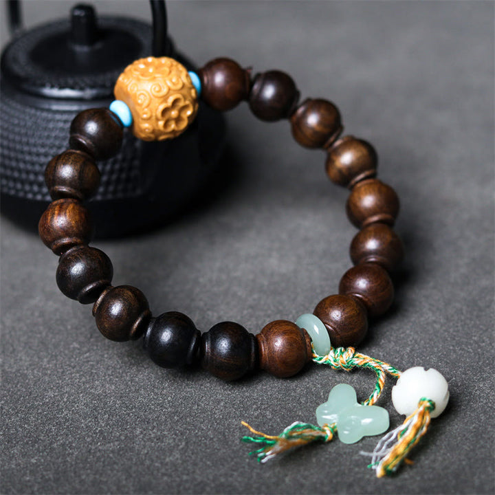 Buddha Stones Agarwood Lantern Beads Butterfly Lotus Charm Strength Bracelet