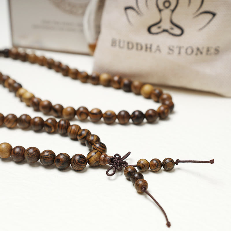 Buddha Stones 108 Mala Beads Bracelet Prayer Meditation Sandalwood Elastic - image 23