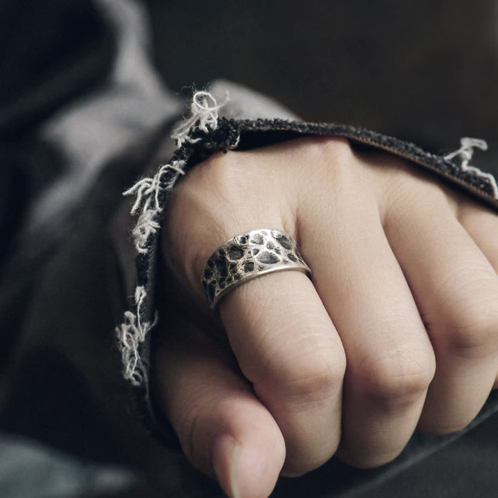 925 Sterling Silver Bump Texture Design Protection Ring - image 3