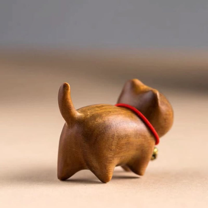 Buddha Stones Green Sandalwood Small Leaf Red Sandalwood Cute Cat Animals Soothing Peace Decoration - image 6