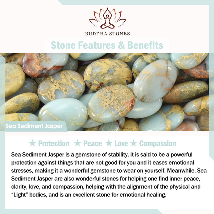 Buddha Stones Natural Stone Sea Sediment Jasper Agate Teardrop Shape Protection Necklace Pendant - image 5