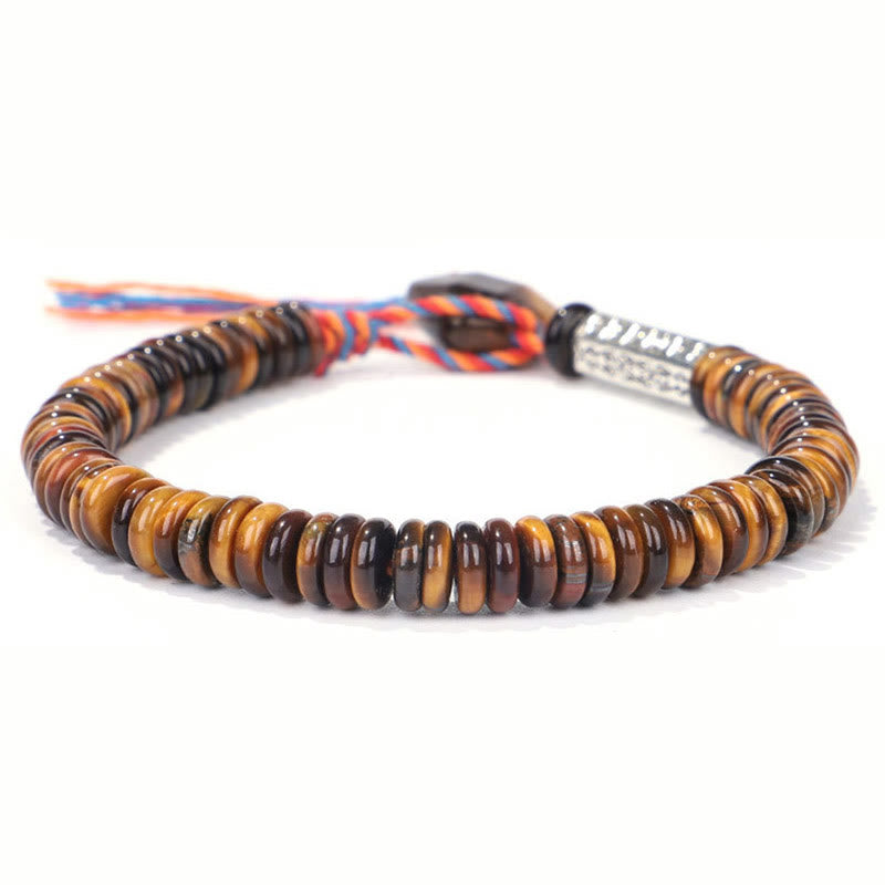 Tibetan Tiger Eye Om Mani Padme Hum Protection Power Bracelet