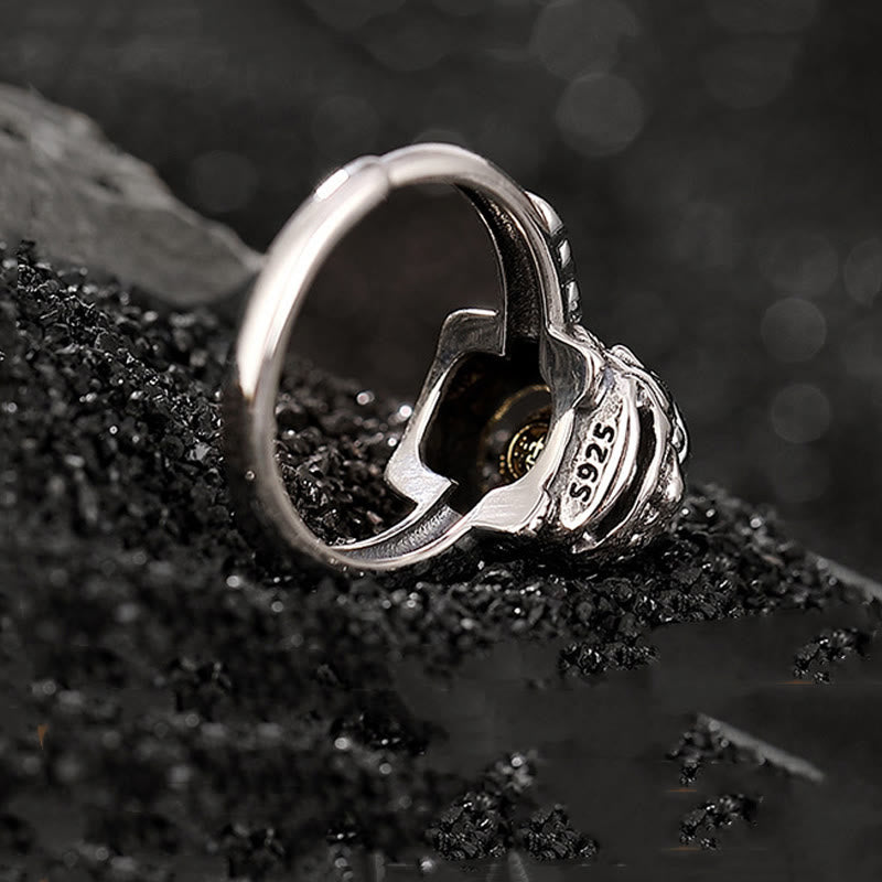 Buddha Stones 925 Sterling Silver PiXiu Copper Coin Wealth Adjustable Ring - image 3