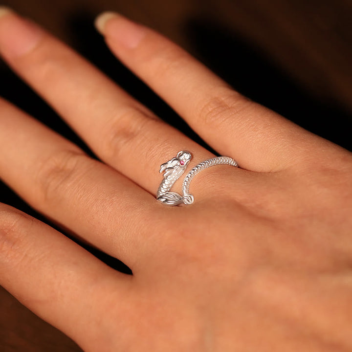 Buddha Stones 925 Sterling Silver Vintage Year of the Dragon Luck Protection Strength Adjustable Ring - image 16