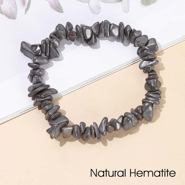 Natural Irregular Shape Crystal Stone Warmth Soothing Bracelet - Natural Hematite(Wrist Circumference: 15-18cm) - image 54