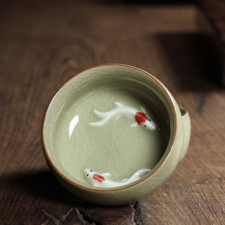 Buddha Stones Colorful Koi Fish Ceramic Teacup Kung Fu Tea Cup Bowl - image 45