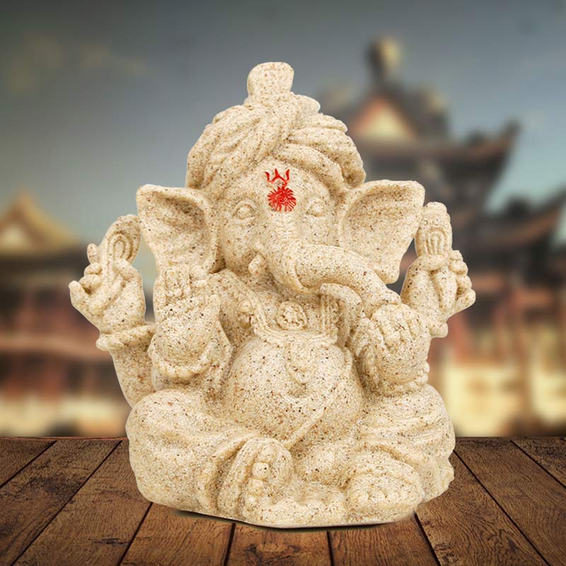 Ganesh Ganpati Elephant Statue Transformation Home Decoration - Red&White - image 2
