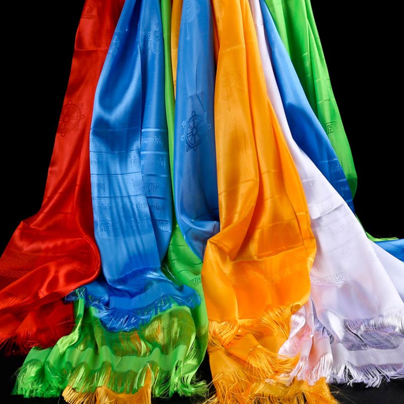 Tibetan Blessing Auspicious 5 Colors Khata Decoration - image 0