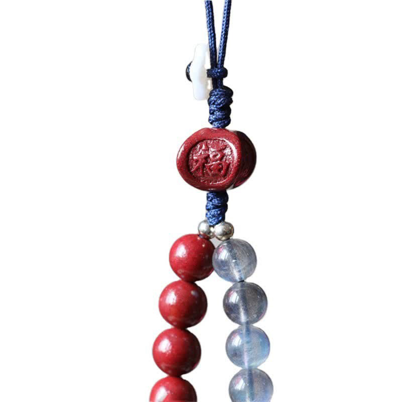 Natural Moonstone Cinnabar Calm Positive Phone Decoration - image 11