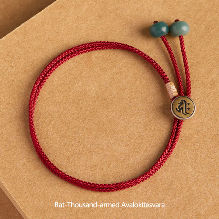 Buddha Stones 925 Sterling Silver Handmade Chinese Zodiac Natal Buddha Cyan Bodhi Seed Protection Braided Red String Bracelet - image 11