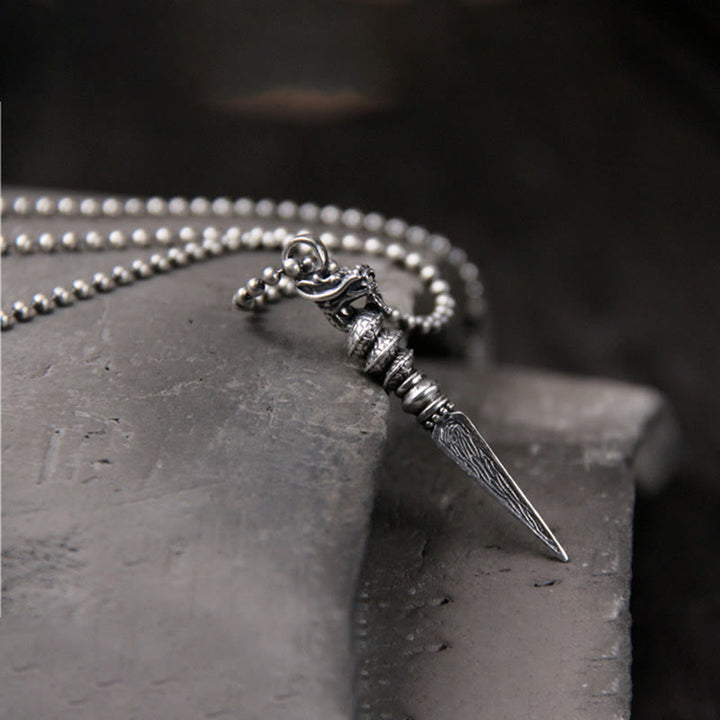 ❗❗❗A Flash Sale- Buddha Stones 925 Sterling Silver Year of the Dragon Design Dorje Vajra Protection Necklace Pendant - image 1