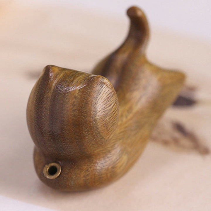 Buddha Stones Green Sandalwood Cute Cat Pattern Soothing Stick Incense Burner Decoration - image 15