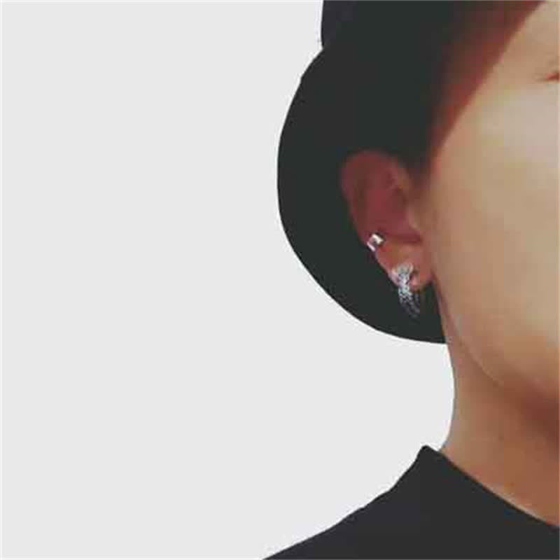 Buddha Stones 925 Sterling Silver Dragon Hoop Pattern Protection Earrings - image 1