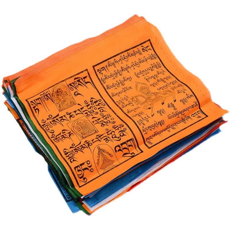 Buddha Stones Tibetan 5 Colors Silk Windhorse Auspicious Outdoor 25 Pcs Prayer Flag