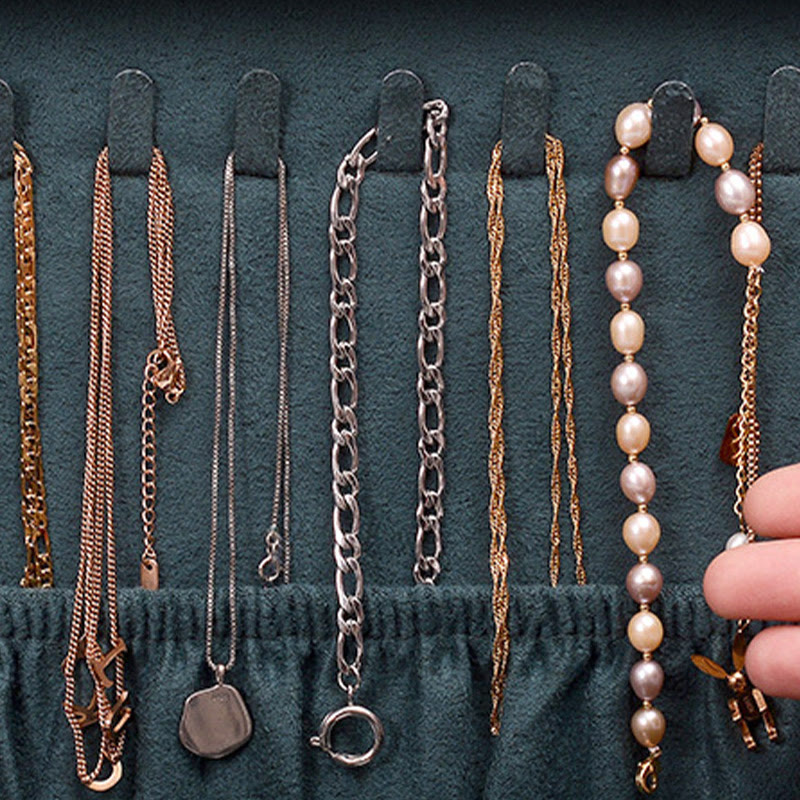 Buddha Stones Simple Design Jewelry Box Organizer Single Layer Flannel Jewelry Storage Box With Lock - image 6