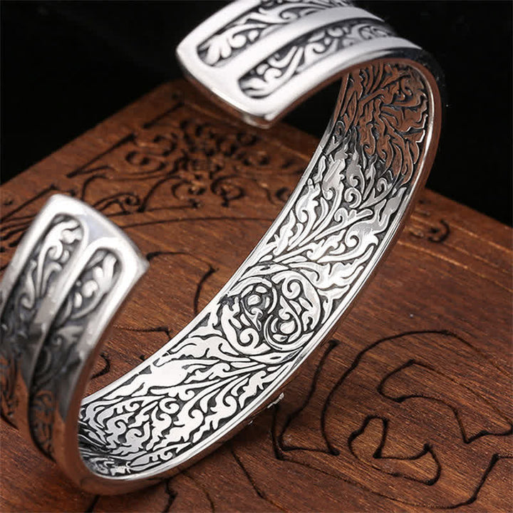 925 Sterling Silver Vajra Dorje Engraved Spiritual Power Bracelet Bangle - image 4