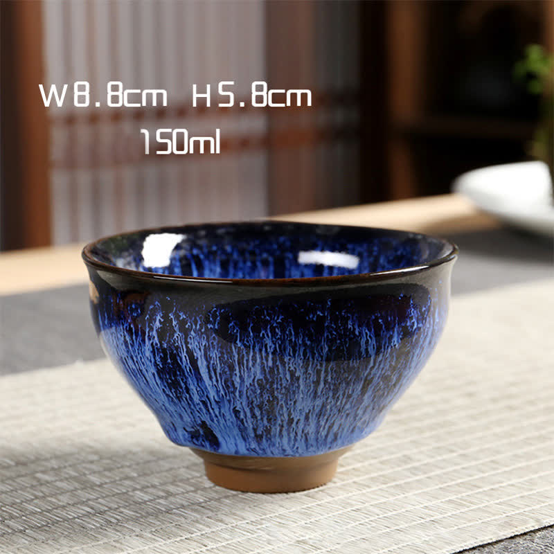 Buddha Stones Multicolor Ceramic Teacup Ocean Wave Tea Cups