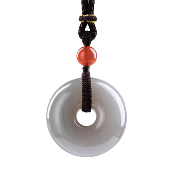 Natural Round Jade Gray Jade Peace Buckle Luck Necklace Pendant - Natural Gray Jade(Color May Vary) - image 14