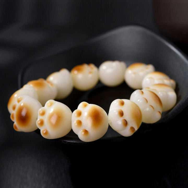 Buddha Stones Cute Cat Paw Claw Bodhi Seed Peace Bracelet - image 10